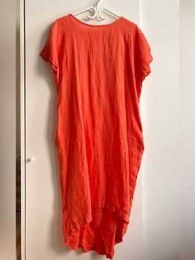 Black Crane Linen Dress